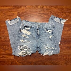 american eagle super distressed 90s boyfriend jeans